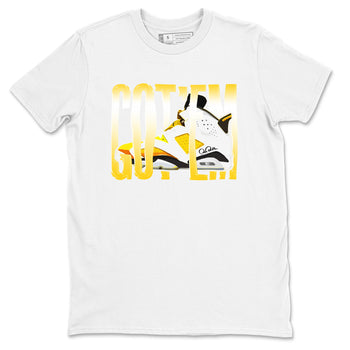 Air Jordan 6 Yellow Ochre shirt to match jordans Wiggling Gotem sneaker tees AJ6 Yellow Ochre SNRT Sneaker Release Tees Unisex White 2 T-Shirt