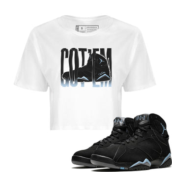 Air Jordan 7 Chambray Wiggling Gotem WMNS Cotton Sneaker Hoodie Air Jordan 7 Chambray Sneaker Crop Hoodie Size Chart