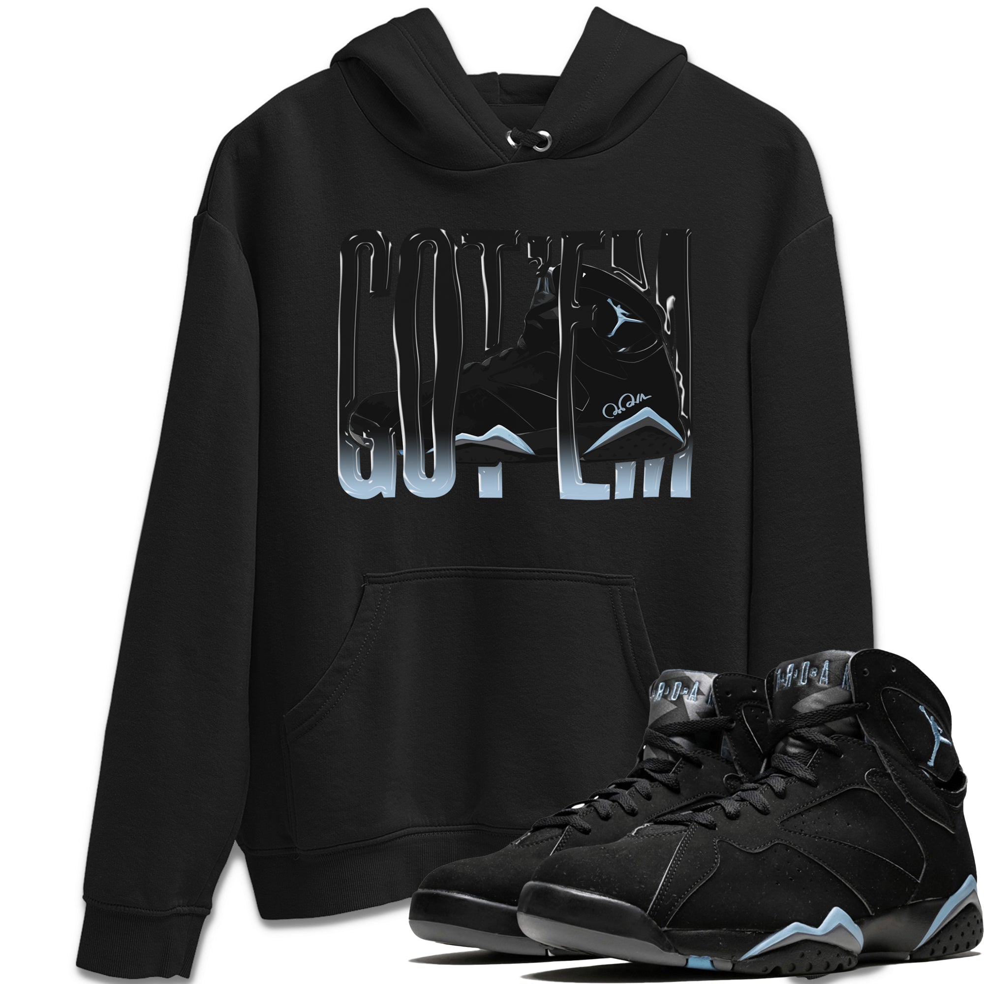 Air Jordan 7 Chambray Sneaker Match Tees Wiggling Gotem Sneaker Tees AJ7 Chambray Sneaker Release Tees Unisex Shirts Black 1