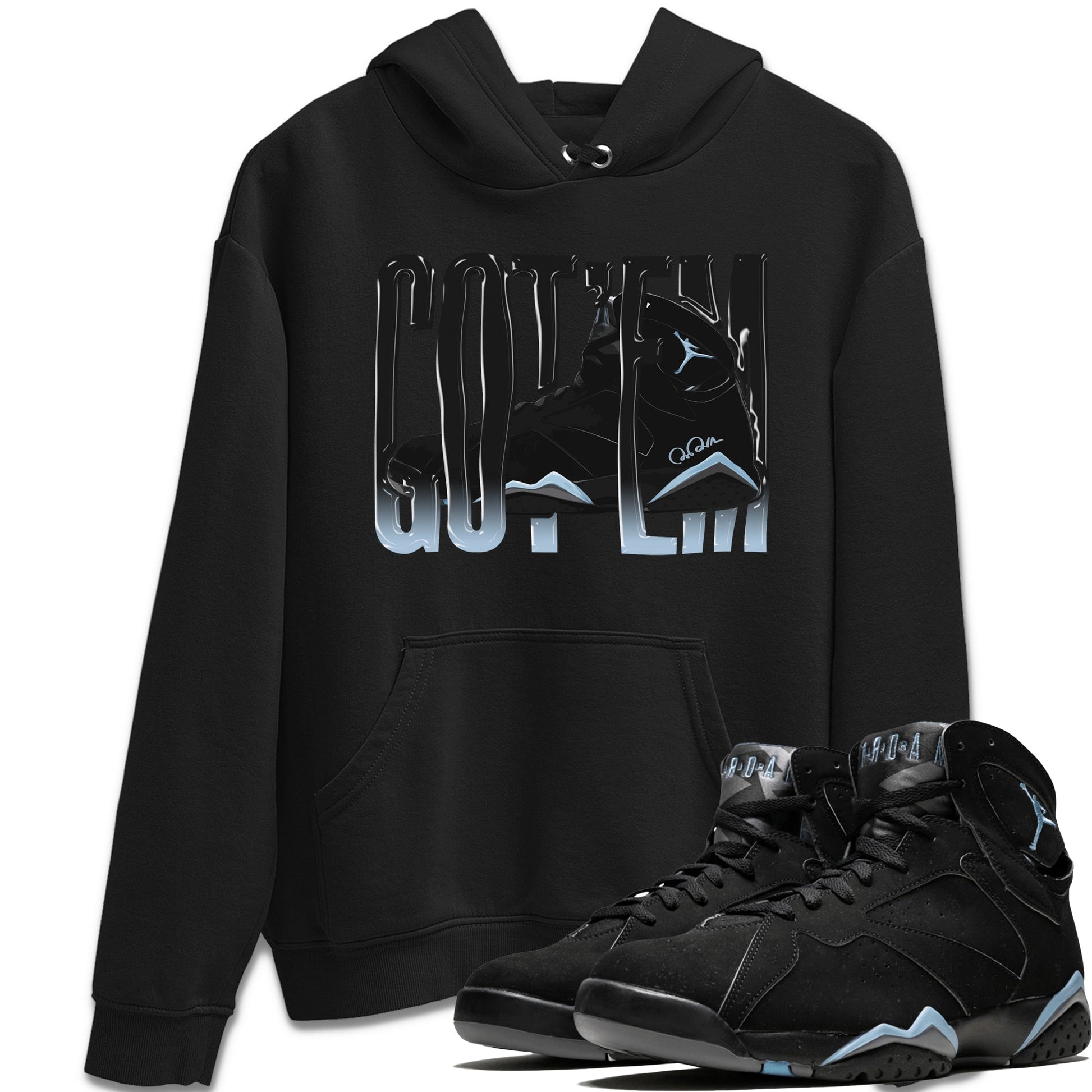 Air Jordan 7 Chambray Sneaker Match Tees Wiggling Gotem Sneaker Tees AJ7 Chambray Sneaker Release Tees Unisex Shirts Black 1
