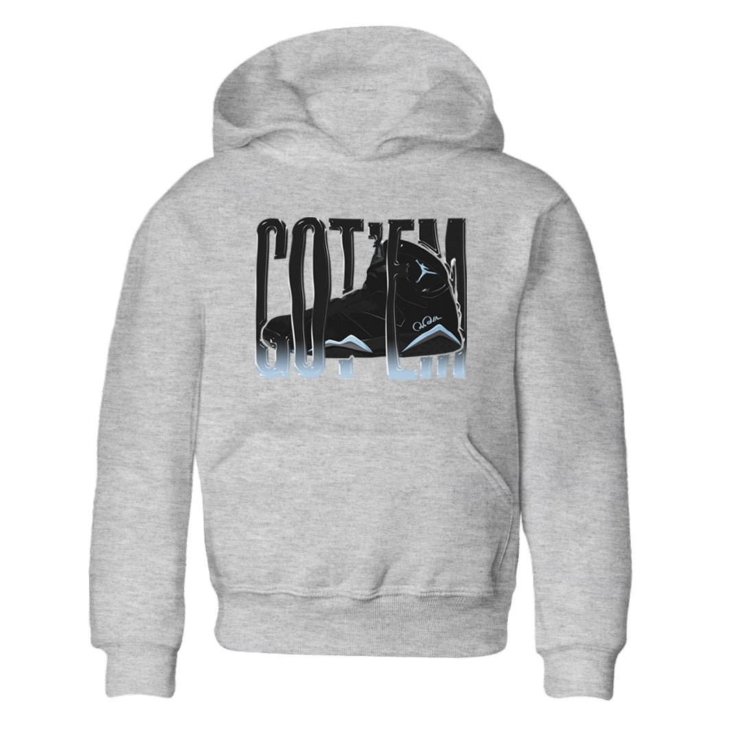 Air Jordan 7 Chambray Sneaker Match Tees Wiggling Gotem Sneaker Tees AJ7 Chambray Sneaker Release Tees Kids Shirts Heather Grey 2