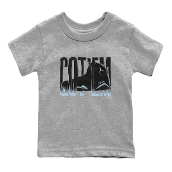 Air Jordan 7 Chambray Sneaker Match Tees Wiggling Gotem Sneaker Tees AJ7 Chambray Sneaker Release Tees Kids Shirts Heather Grey 2
