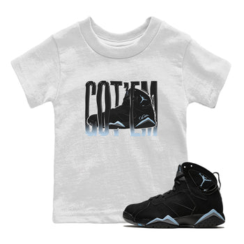 Air Jordan 7 Chambray Sneaker Match Tees Wiggling Gotem Sneaker Tees AJ7 Chambray Sneaker Release Tees Kids Shirts White 1