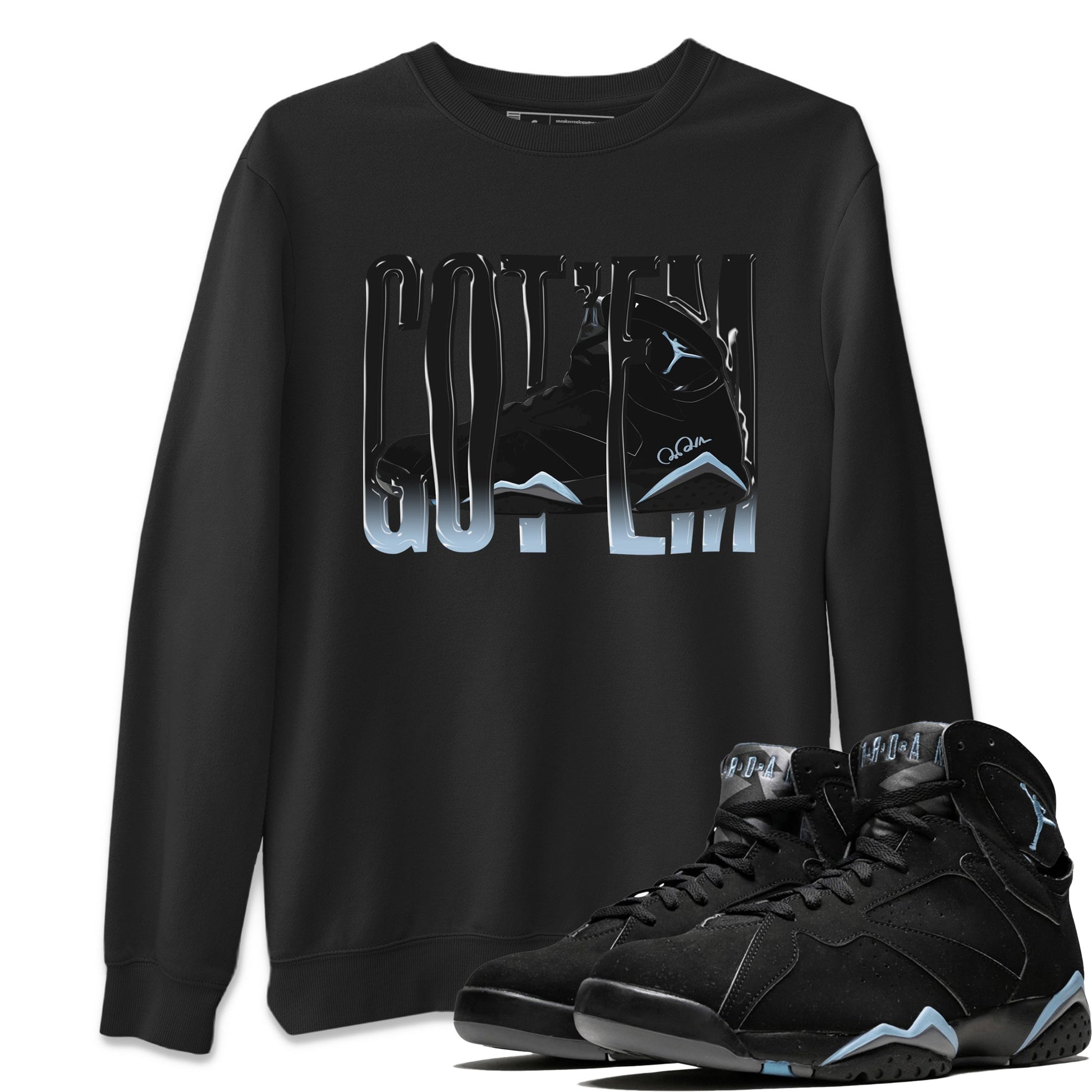 Air Jordan 7 Chambray Wiggling Gotem Crew Neck Sneaker Tees AJ7 Chambray Sneaker T-Shirts Washing and Care Tip