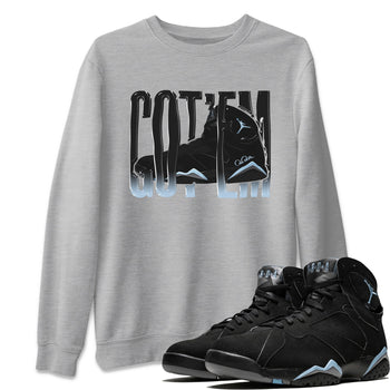 Air Jordan 7 Chambray Sneaker Match Tees Wiggling Gotem Sneaker Tees AJ7 Chambray Sneaker Release Tees Unisex Shirts Heather Grey 1
