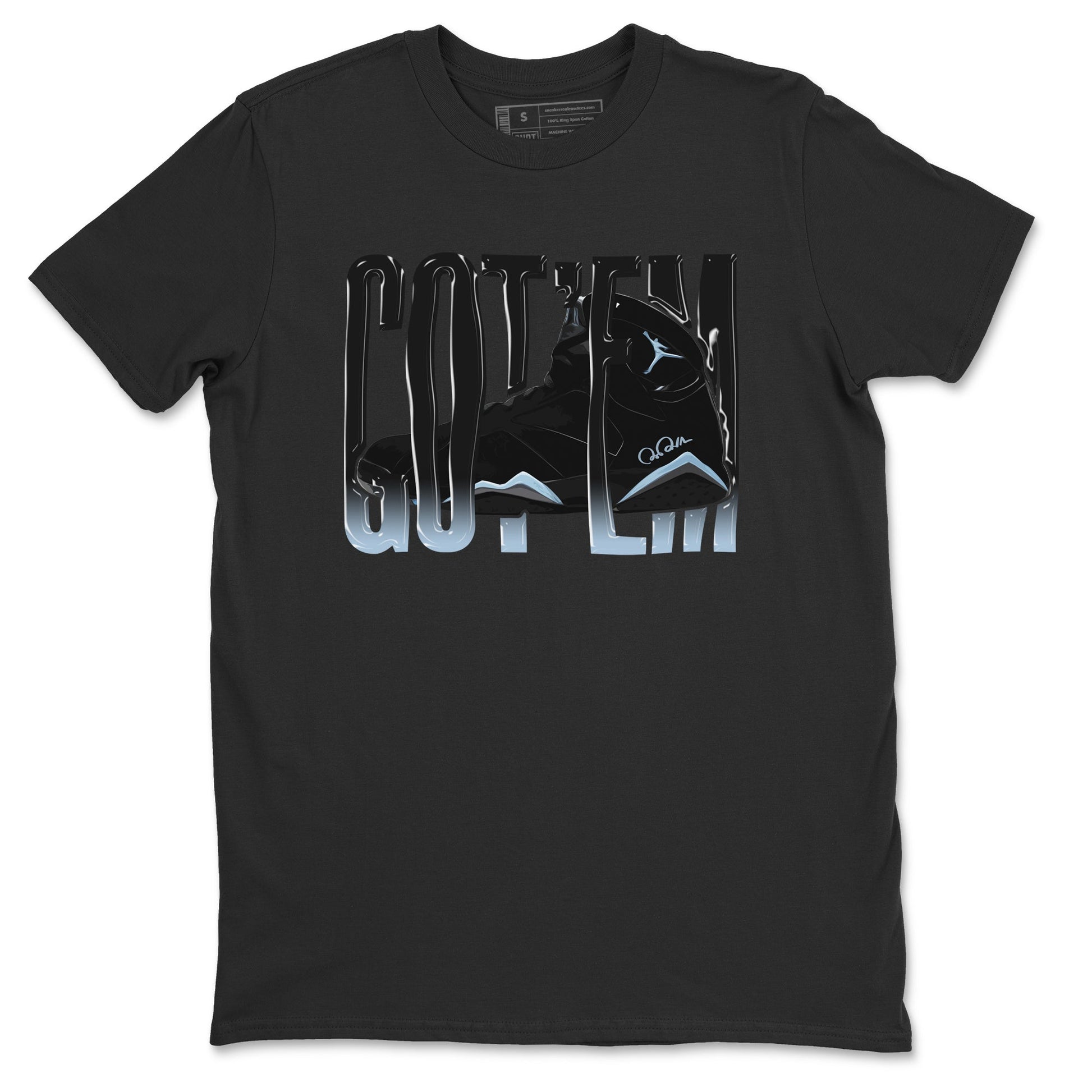 Air Jordan 7 Chambray Sneaker Match Tees Wiggling Gotem Sneaker Tees AJ7 Chambray Sneaker Release Tees Unisex Shirts Black 2