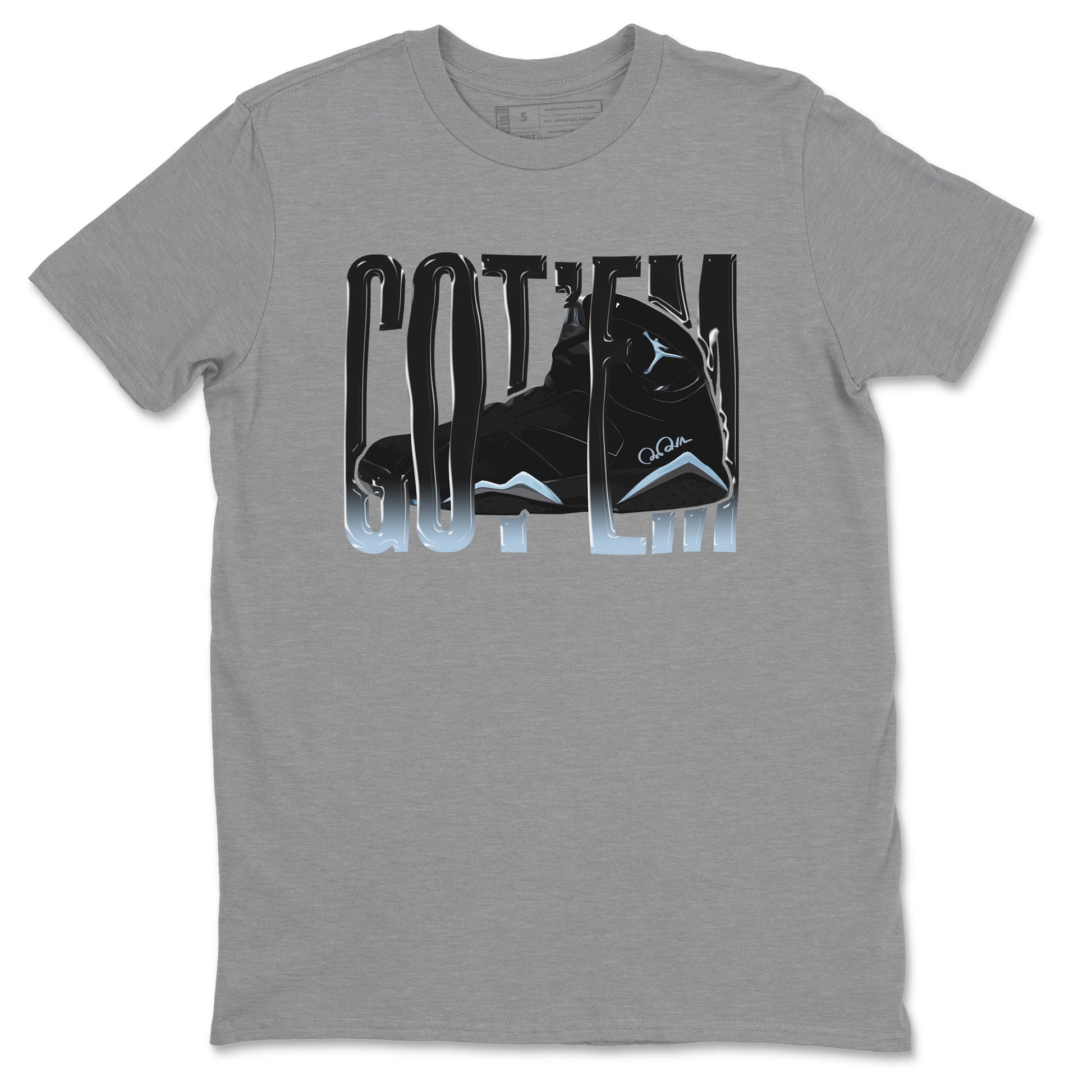 Air Jordan 7 Chambray Sneaker Match Tees Wiggling Gotem Sneaker Tees AJ7 Chambray Sneaker Release Tees Unisex Shirts Heather Grey 2