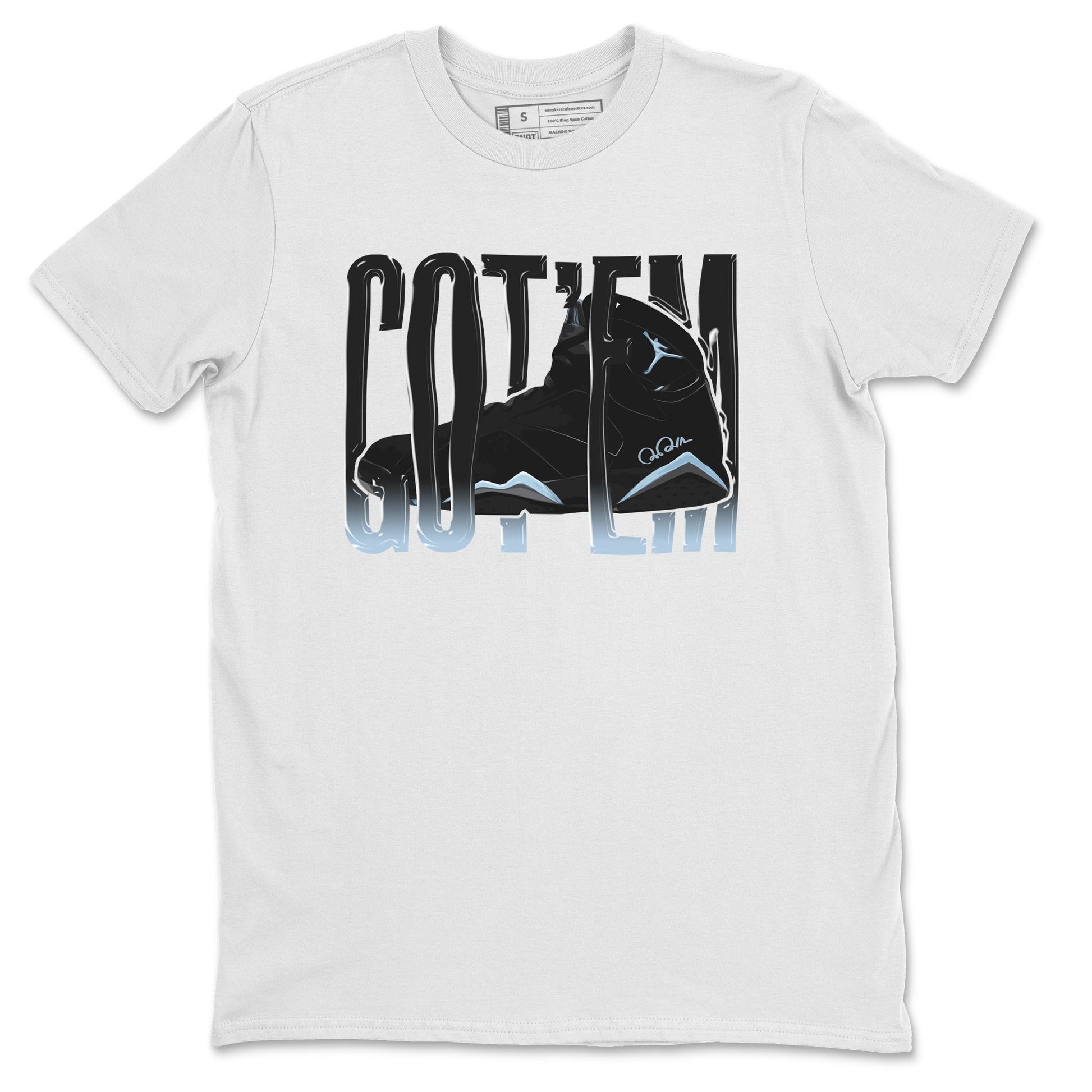Air Jordan 7 Chambray Sneaker Match Tees Wiggling Gotem Sneaker Tees AJ7 Chambray Sneaker Release Tees Unisex Shirts White 2