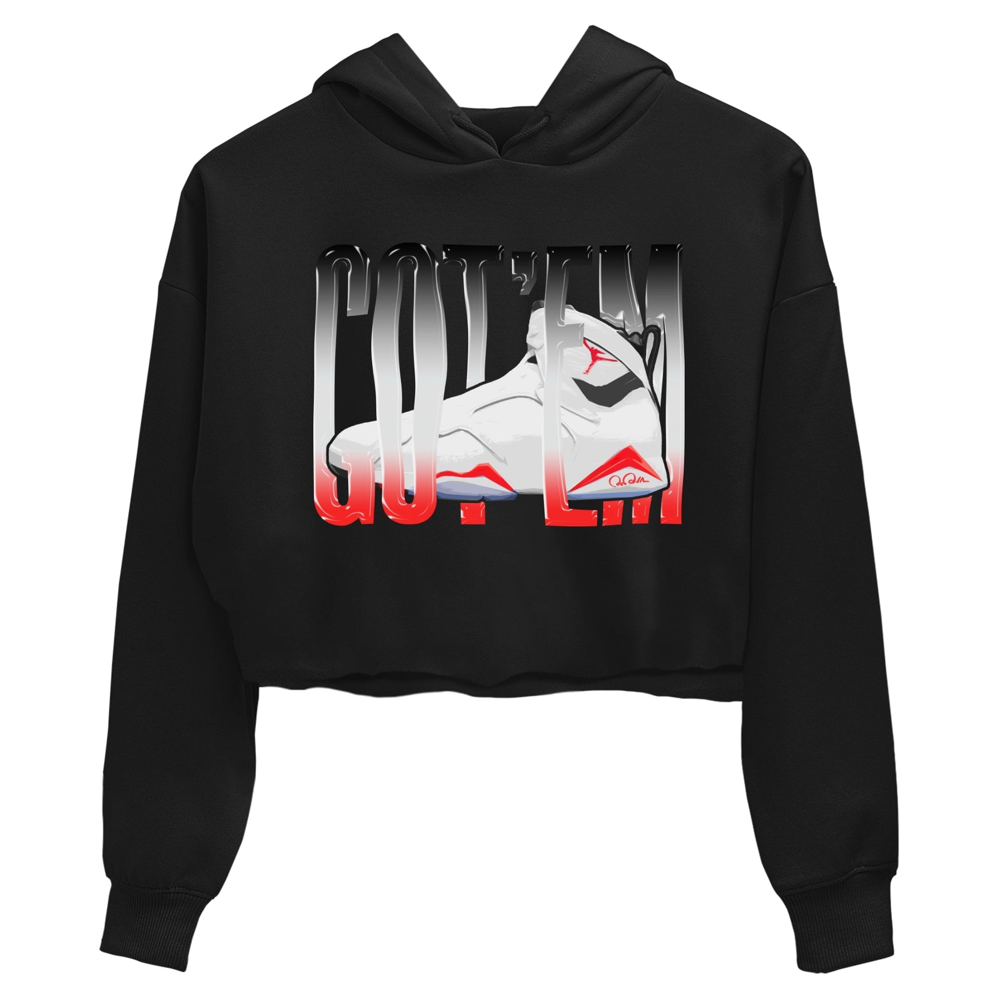 Air Jordan 7 Infrared Sneaker Match Tees Wiggling Gotem Sneaker Tees AJ7 Infrared Sneaker Release Tees Women's Shirts Black 2