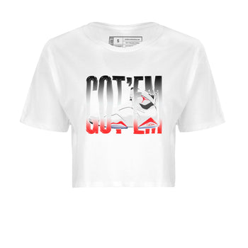 Air Jordan 7 Infrared Sneaker Match Tees Wiggling Gotem Sneaker Tees AJ7 Infrared Sneaker Release Tees Women's Shirts White 2