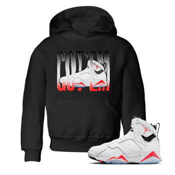 Air Jordan 7 Infrared Sneaker Match Tees Wiggling Gotem Sneaker Tees AJ7 Infrared Sneaker Release Tees Kids Shirts Black 1