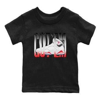 Air Jordan 7 Infrared Sneaker Match Tees Wiggling Gotem Sneaker Tees AJ7 Infrared Sneaker Release Tees Kids Shirts Black 2