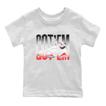 Air Jordan 7 Infrared Sneaker Match Tees Wiggling Gotem Sneaker Tees AJ7 Infrared Sneaker Release Tees Kids Shirts White 2