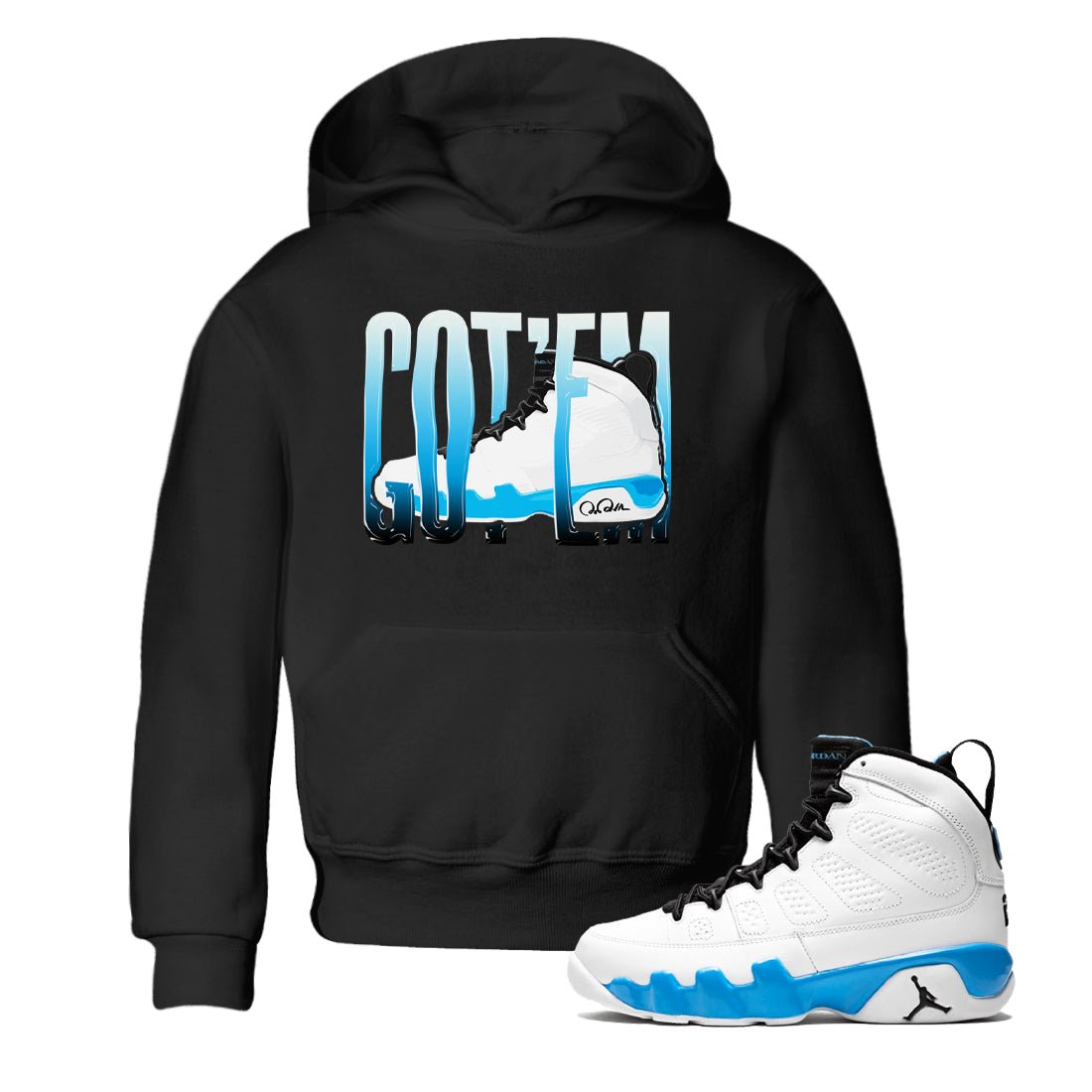 9s Powder Blue shirt to match jordans Wiggling Gotem sneaker tees Air Jordan 9 Powder Blue SNRT sneaker release tees baby toddler Black 1 cotton Shirt