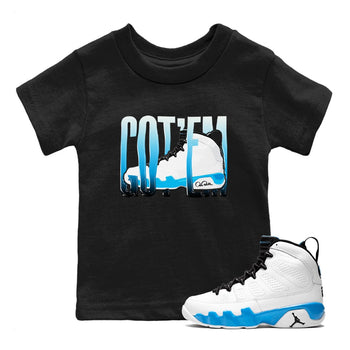 9s Powder Blue shirt to match jordans Wiggling Gotem sneaker tees Air Jordan 9 Powder Blue SNRT sneaker release tees baby toddler Black 1 cotton Shirt