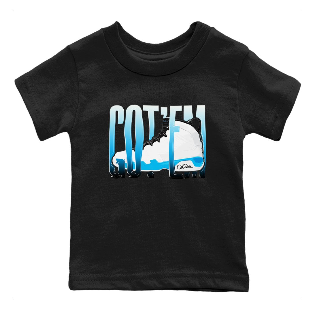 9s Powder Blue shirt to match jordans Wiggling Gotem sneaker tees Air Jordan 9 Powder Blue SNRT sneaker release tees baby toddler Black 2 cotton Shirt