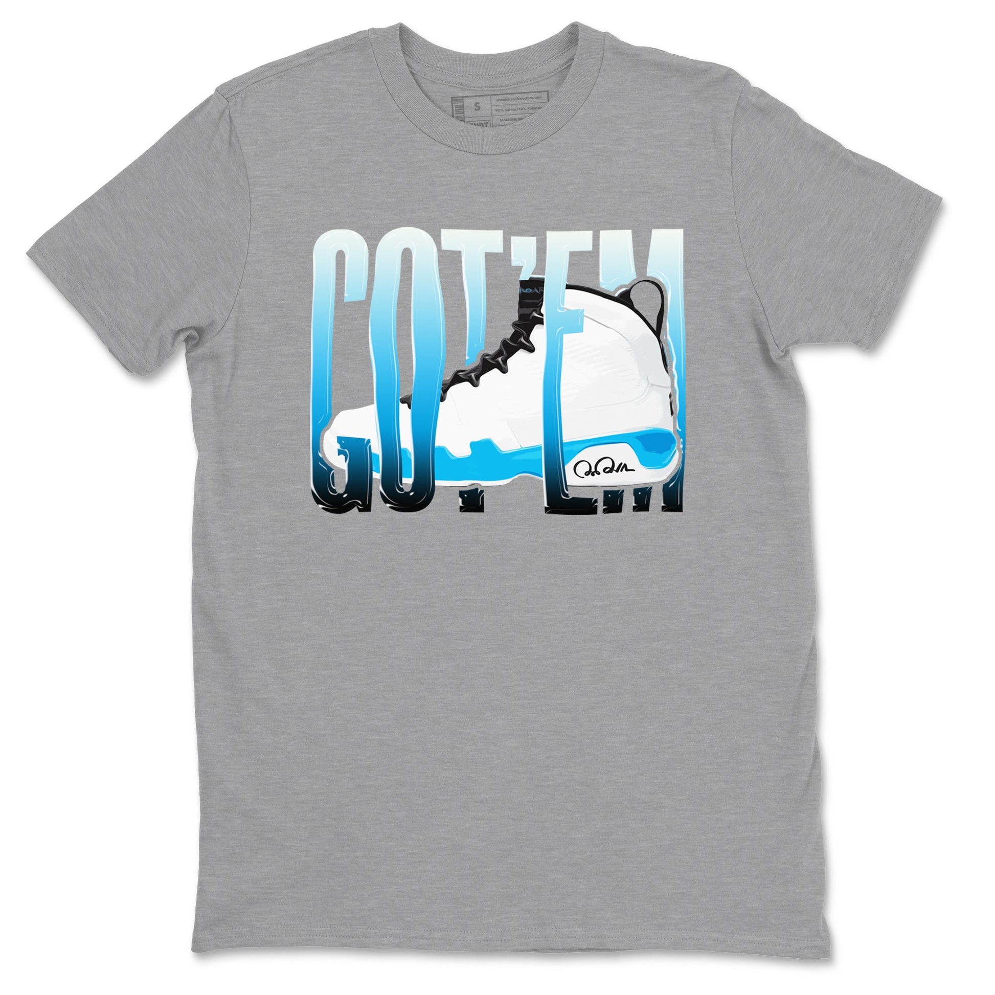9s Powder Blue shirt to match jordans Wiggling Gotem sneaker tees Air Jordan 9 Powder Blue SNRT Sneaker Release Tees unisex cotton Heather Grey 2 crew neck shirt