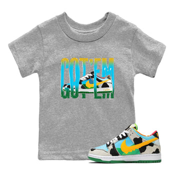 Dunk Chunky Dunky Sneaker Match Tees Wiggling Gotem Sneaker Tees Nike SB Ben's Jerrys Sneaker Release Tees Kids Shirts Heather Grey 1