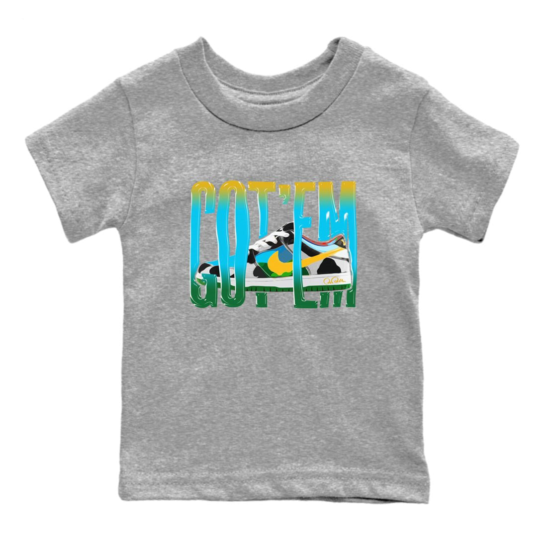 Dunk Chunky Dunky Sneaker Match Tees Wiggling Gotem Sneaker Tees Nike SB Ben's Jerrys Sneaker Release Tees Kids Shirts Heather Grey 2