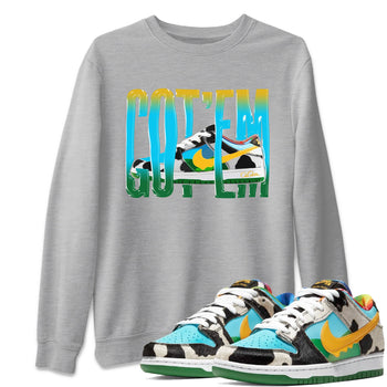 Dunk Chunky Dunky Sneaker Match Tees Wiggling Gotem Sneaker Tees Nike SB Ben's Jerrys Sneaker Release Tees Unisex Shirts Heather Grey 1