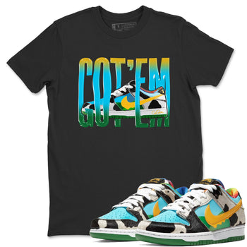 Dunk Chunky Dunky Sneaker Match Tees Wiggling Gotem Sneaker Tees Nike SB Ben's Jerrys Sneaker Release Tees Unisex Shirts Black 1