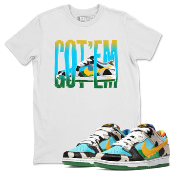 Dunk Chunky Dunky Sneaker Match Tees Wiggling Gotem Sneaker Tees Nike SB Ben's Jerrys Sneaker Release Tees Unisex Shirts White 1