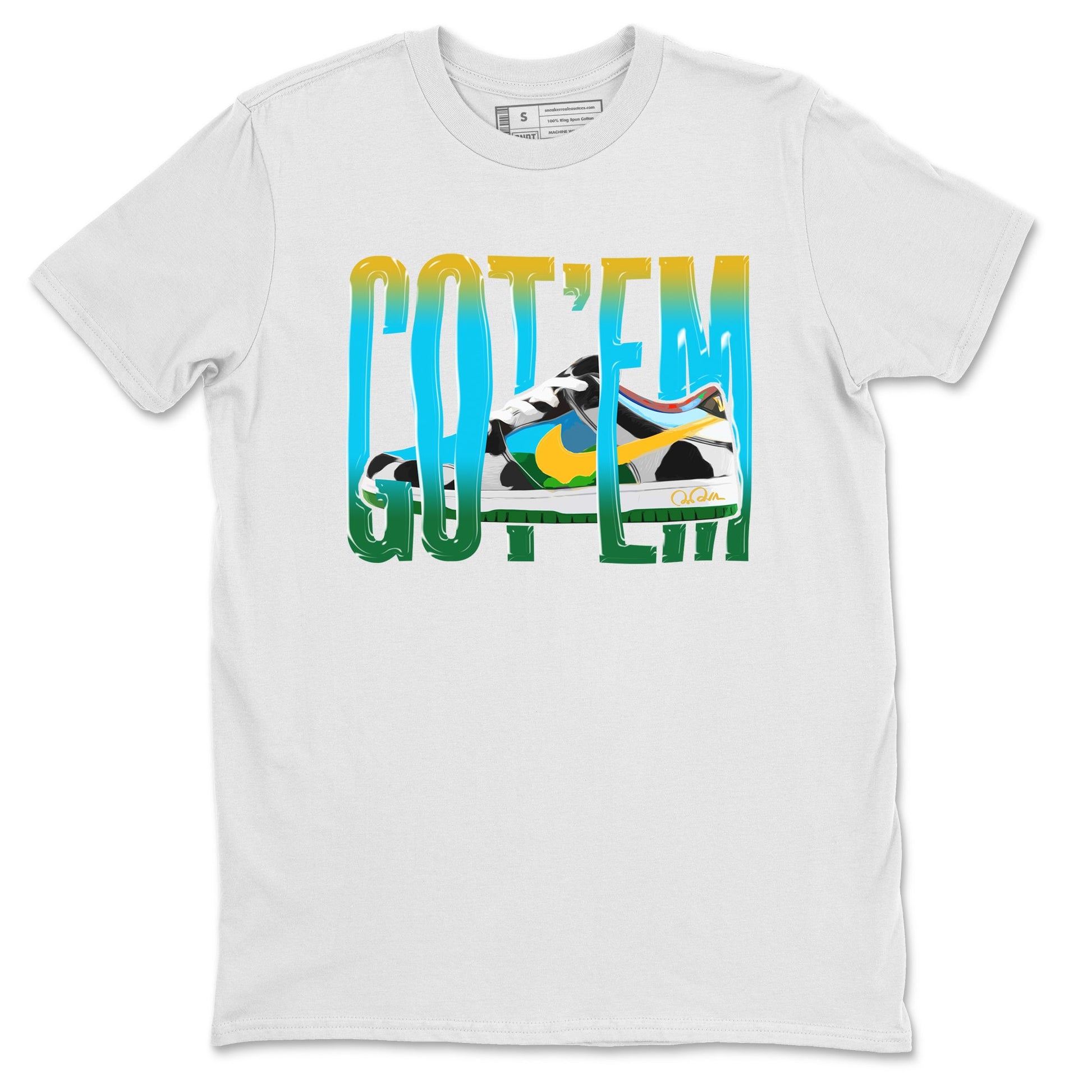 Dunk Chunky Dunky Sneaker Match Tees Wiggling Gotem Sneaker Tees Nike SB Ben's Jerrys Sneaker Release Tees Unisex Shirts White 2