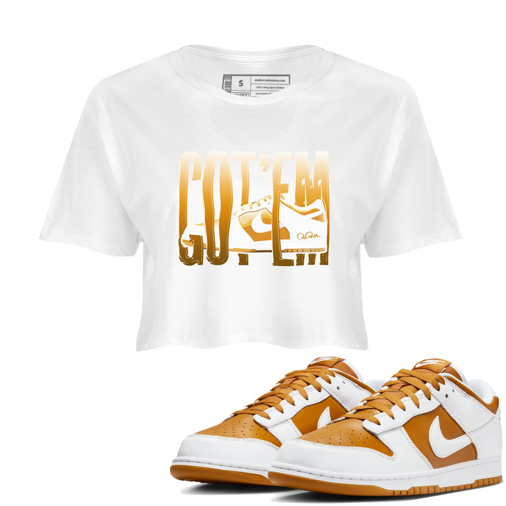 Dunk Dark Curry shirt to match jordans Wiggling Gotem sneaker tees AJ1 Low Dark Curry SNRT Sneaker Release Tees White 1 crop length shirt