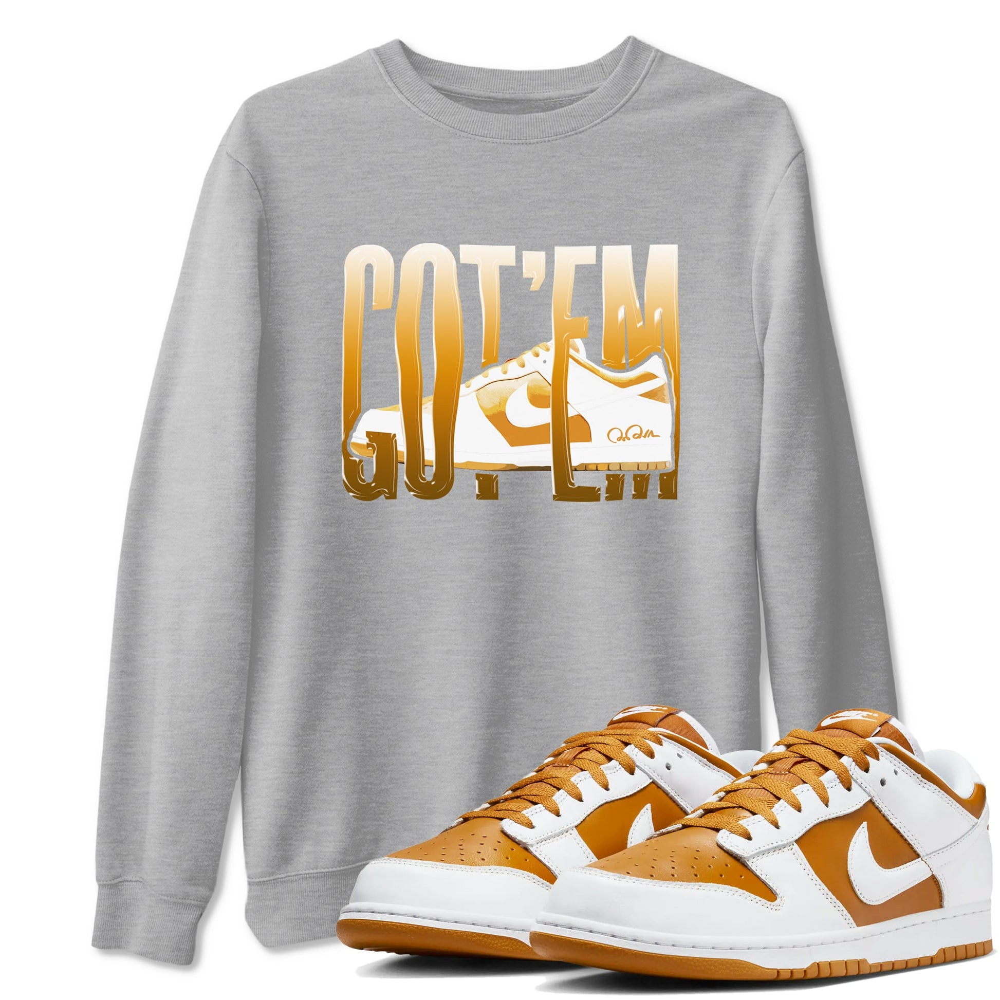 Dunk Dark Curry shirt to match jordans Wiggling Gotem sneaker tees AJ1 Low Dark Curry SNRT Sneaker Release Tees unisex cotton Heather Grey 1 crew neck shirt