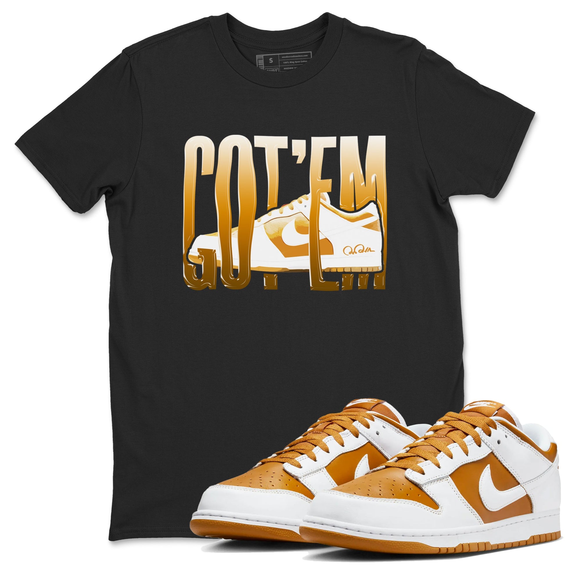 Dunk Dark Curry shirt to match jordans Wiggling Gotem sneaker tees AJ1 Low Dark Curry SNRT Sneaker Release Tees unisex cotton Black 1 crew neck shirt
