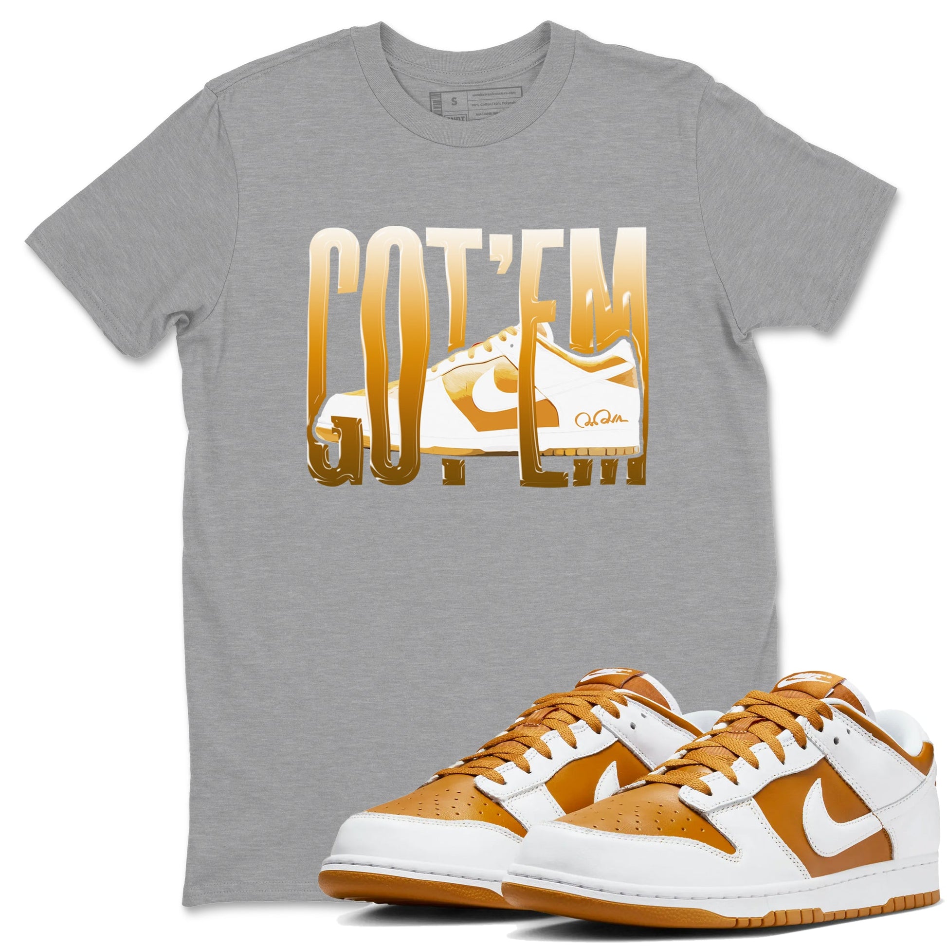 Dunk Dark Curry shirt to match jordans Wiggling Gotem sneaker tees AJ1 Low Dark Curry SNRT Sneaker Release Tees unisex cotton Heather Grey 1 crew neck shirt
