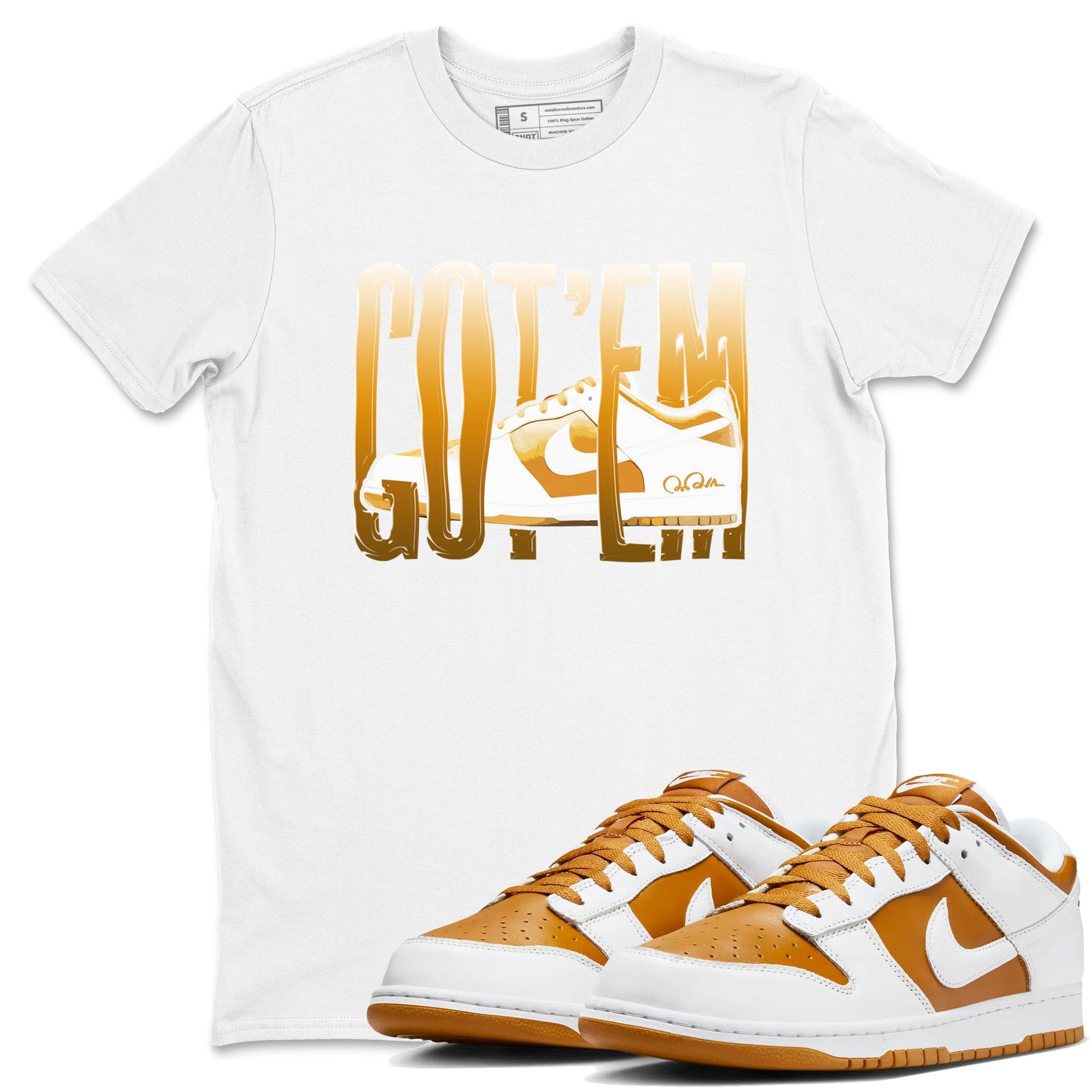 Dunk Dark Curry shirt to match jordans Wiggling Gotem sneaker tees AJ1 Low Dark Curry SNRT Sneaker Release Tees unisex cotton White 1 crew neck shirt