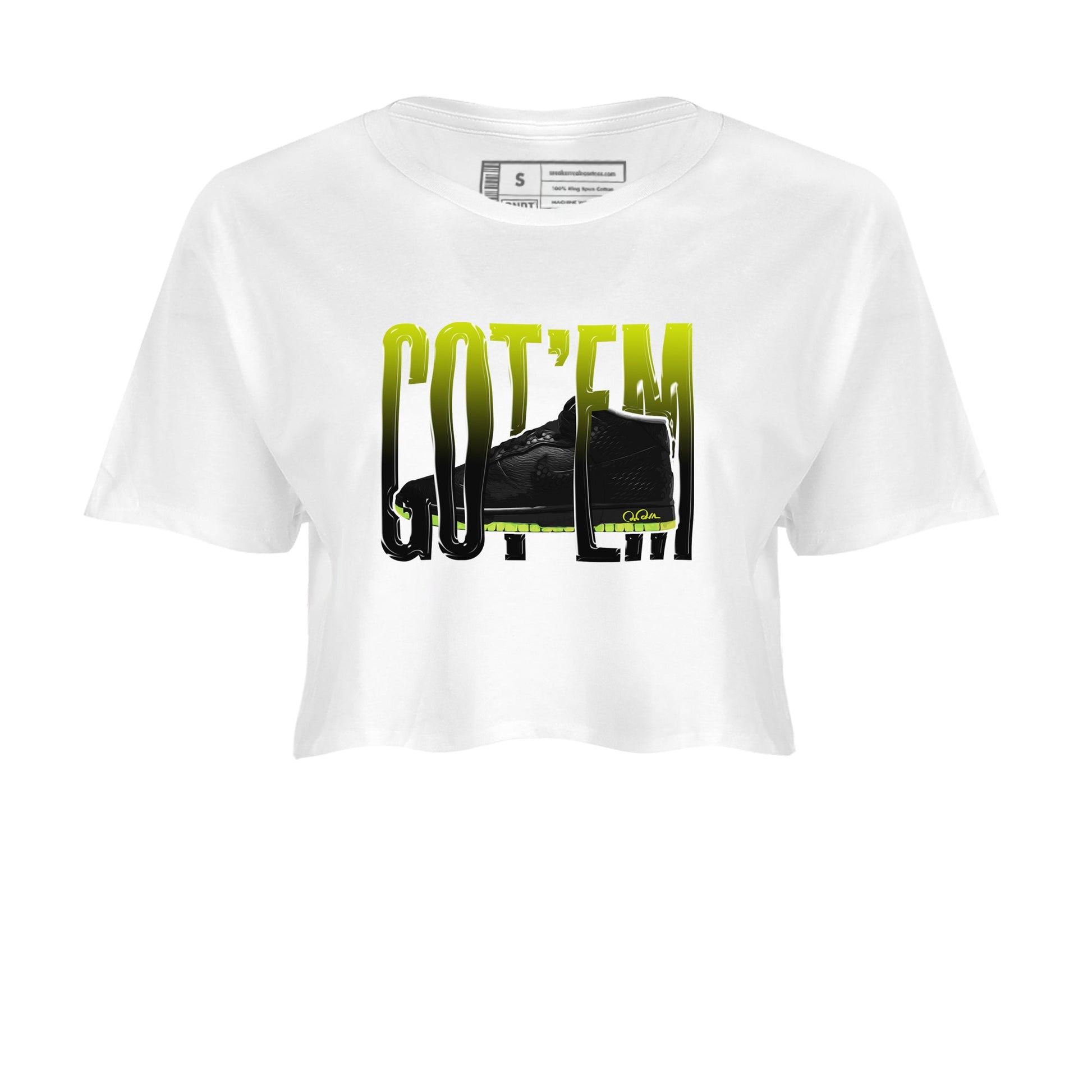 Dunk Mid Premium shirt to match jordans Wiggling Gotem sneaker tees halloween horror nights Nike Dunk Halloween SNRT Sneaker Release Tees White 2 Crop T-Shirt