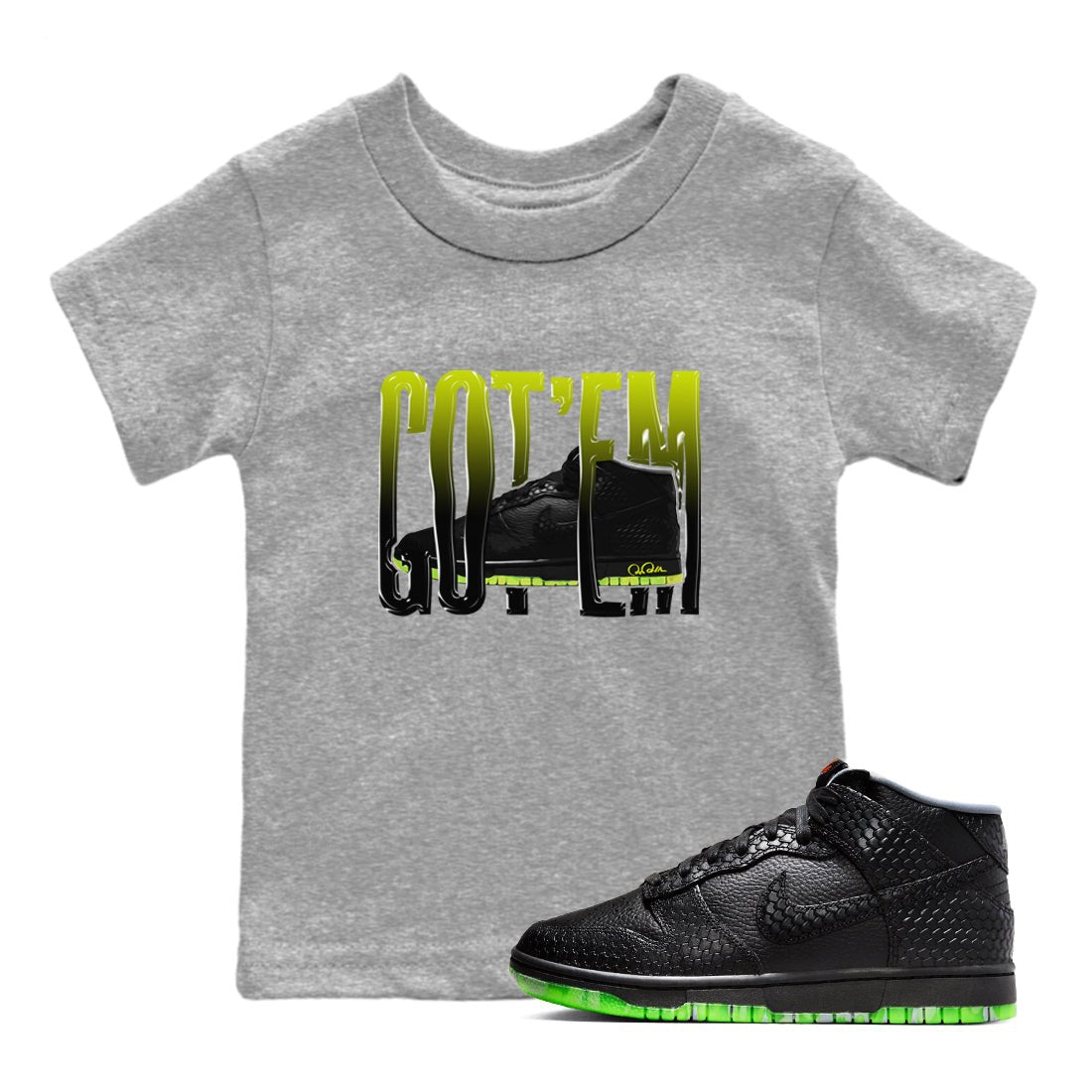 Dunk Mid Premium shirt to match jordans Wiggling Gotem sneaker tees halloween horror nights Nike Dunk Halloween SNRT Sneaker Release Tees Baby Toddler Heather Grey 1 T-Shirt