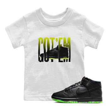 Dunk Mid Premium shirt to match jordans Wiggling Gotem sneaker tees halloween horror nights Nike Dunk Halloween SNRT Sneaker Release Tees Baby Toddler White 1 T-Shirt