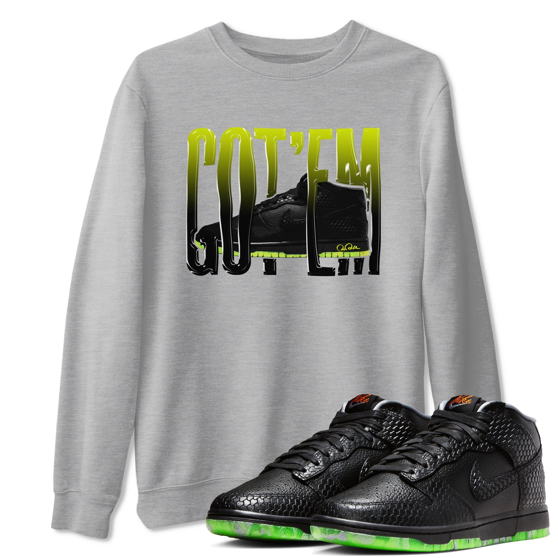 Dunk Mid Premium shirt to match jordans Wiggling Gotem sneaker tees halloween horror nights Nike Dunk Halloween SNRT Sneaker Release Tees Unisex Heather Grey 1 T-Shirt