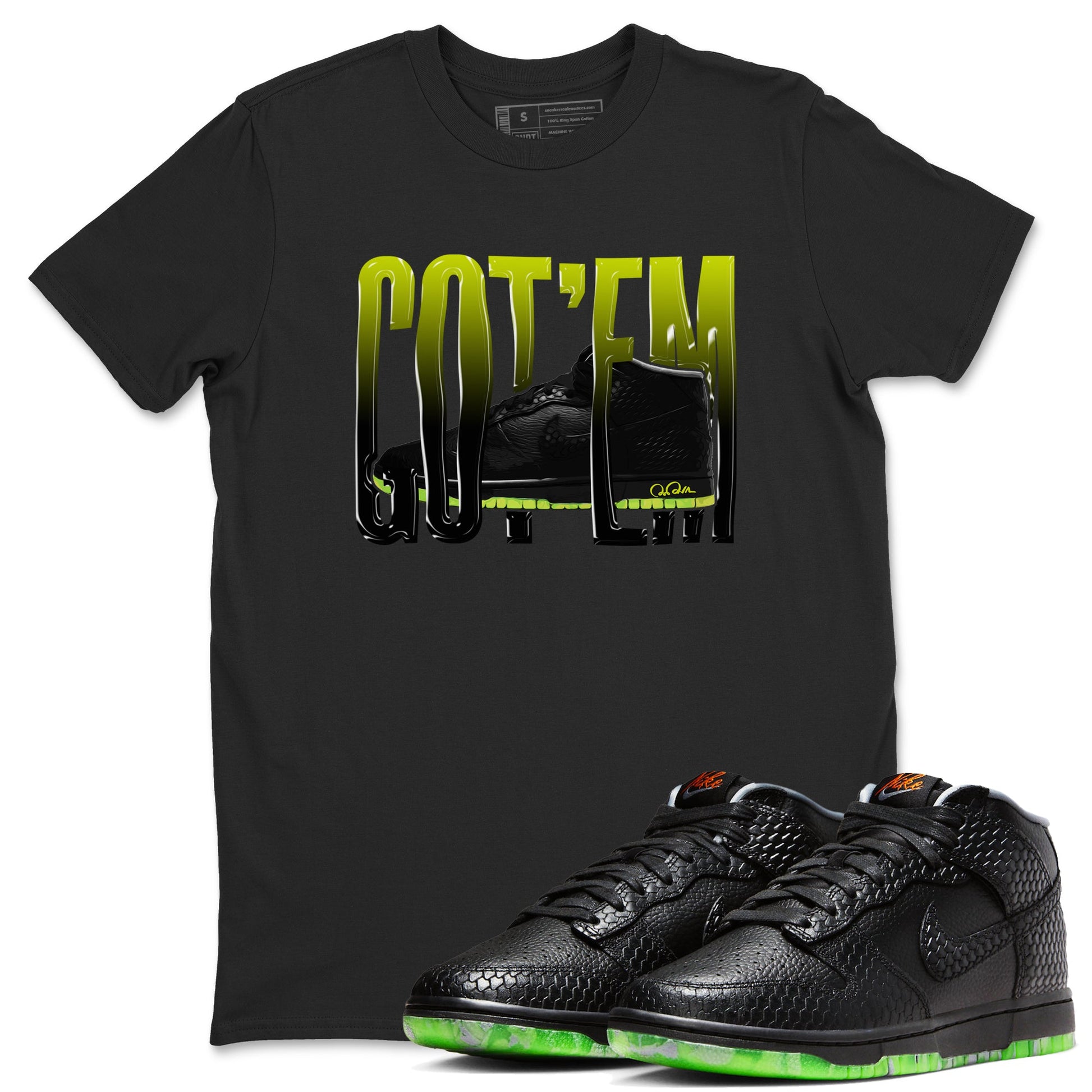 Dunk Mid Premium shirt to match jordans Wiggling Gotem sneaker tees halloween horror nights Nike Dunk Halloween SNRT Sneaker Release Tees Unisex Black 1 T-Shirt