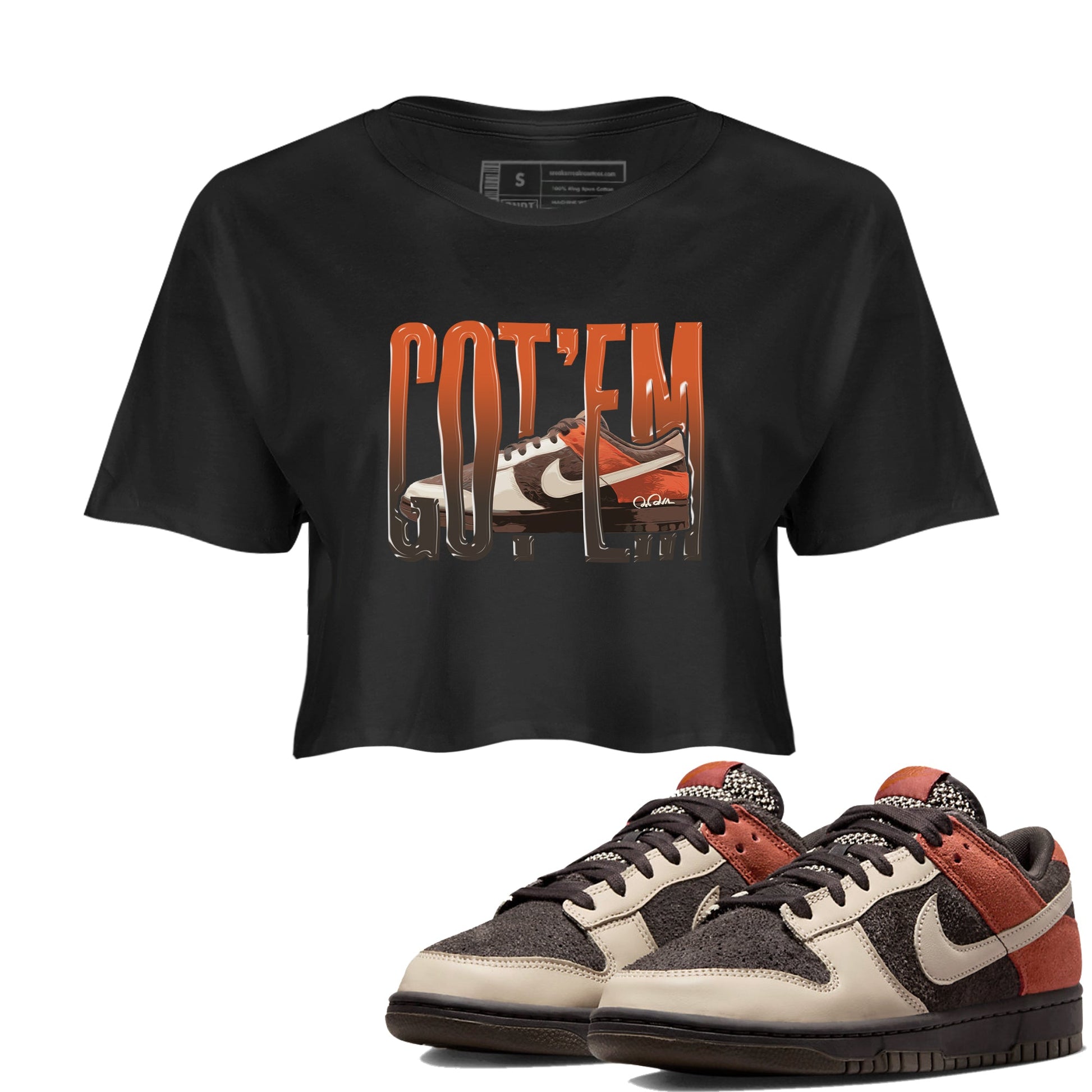 Dunk Red Panda shirt to match jordans Wiggling Gotem sneaker tees Nike Dunk Low Red Panda SNRT Sneaker Release Tees Black 1 Crop T-Shirt