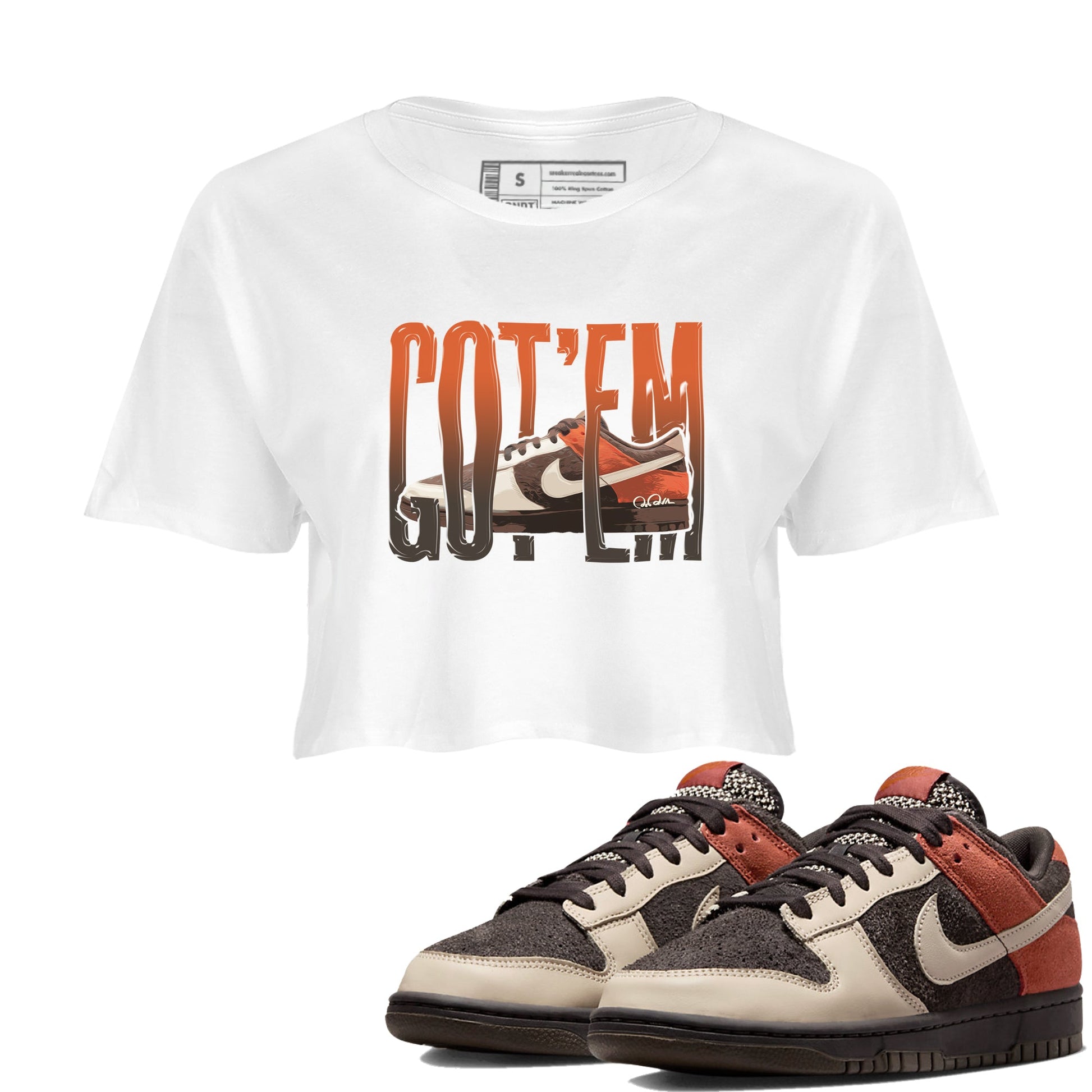 Dunk Red Panda shirt to match jordans Wiggling Gotem sneaker tees Nike Dunk Low Red Panda SNRT Sneaker Release Tees White 1 Crop T-Shirt