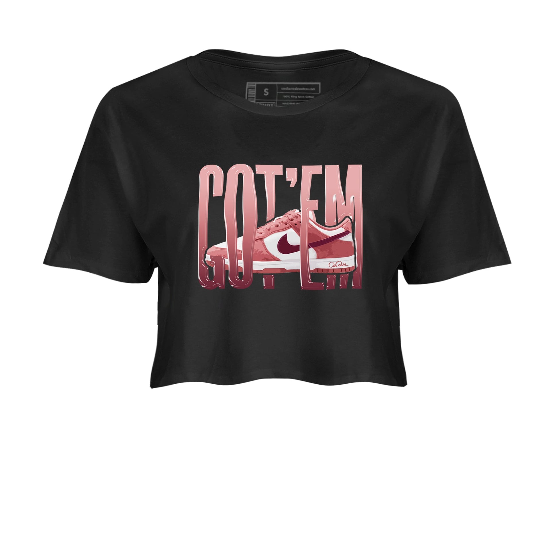 Dunk Valentines Day 2024 shirt to match jordans Wiggling Gotem sneaker tees Dunk Happy Valentines Day 2024 SNRT Sneaker Release Tees Black 2 Crop T-Shirt