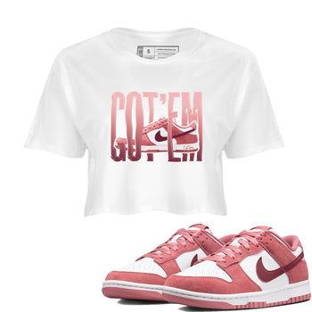 Dunk Valentines Day 2024 shirt to match jordans Wiggling Gotem sneaker tees Dunk Happy Valentines Day 2024 SNRT Sneaker Release Tees White 1 Crop T-Shirt