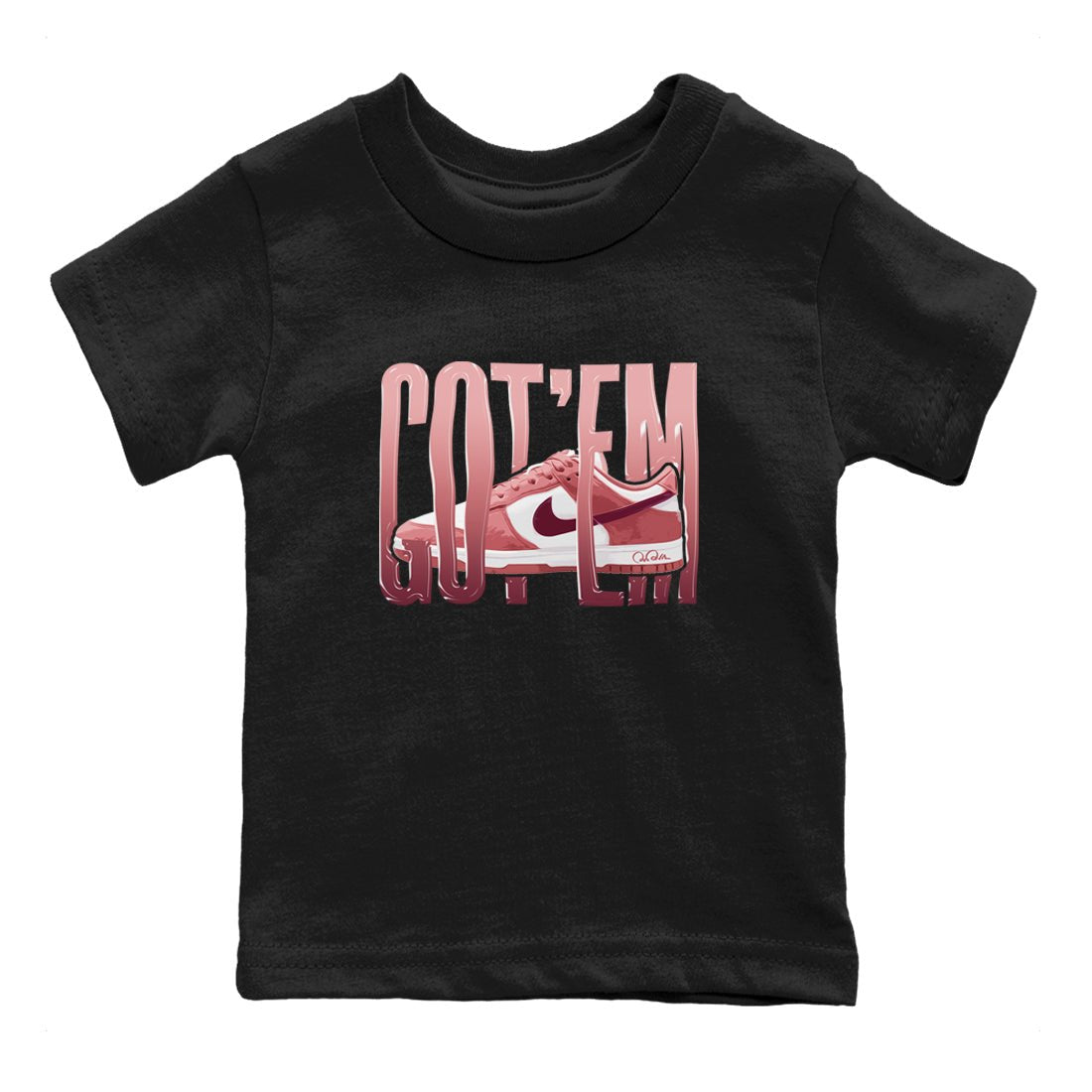 Dunk Valentines Day 2024 shirt to match jordans Wiggling Gotem sneaker tees Dunk Happy Valentines Day 2024 SNRT Sneaker Release Tees Baby Toddler Black 2 T-Shirt