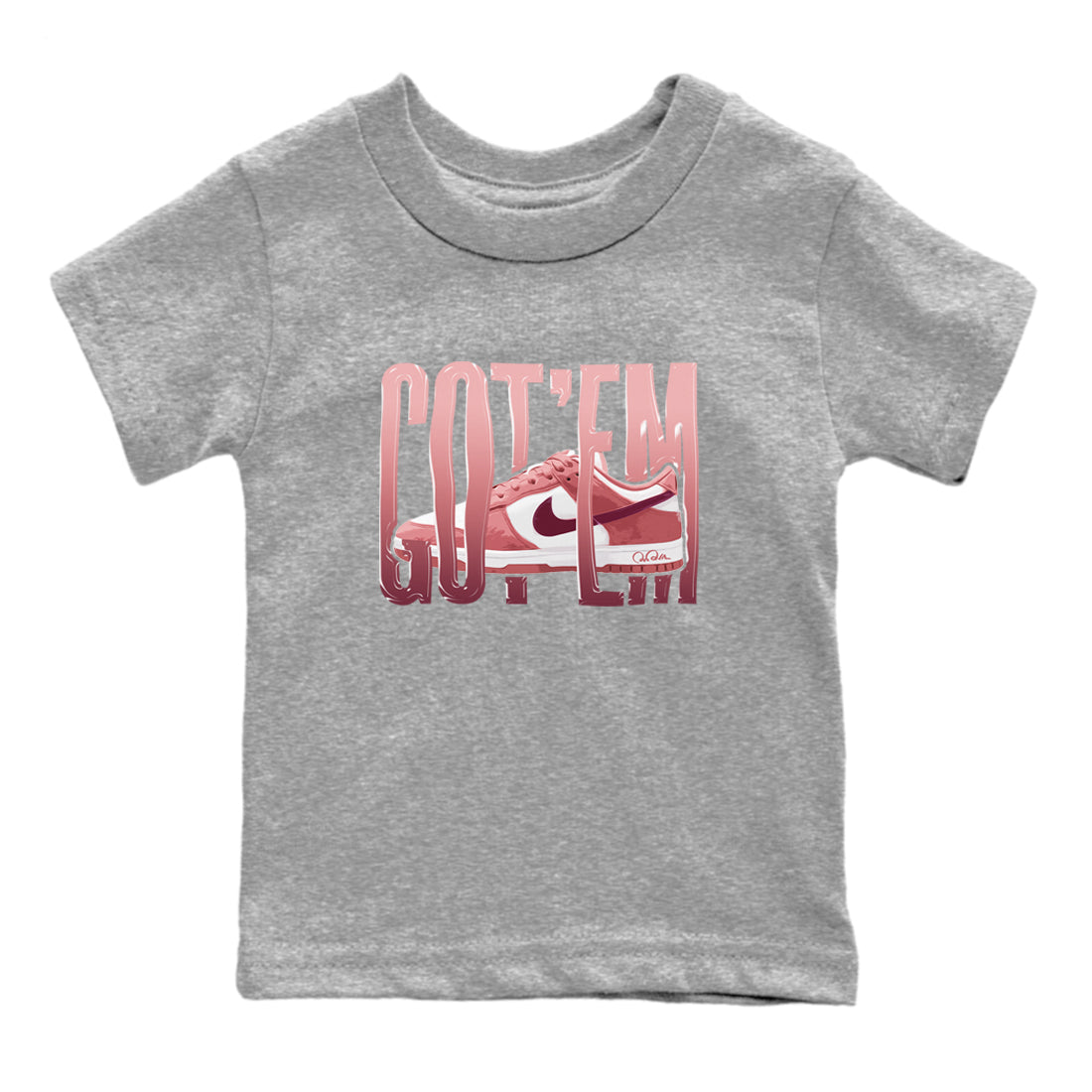 Dunk Valentines Day 2024 shirt to match jordans Wiggling Gotem sneaker tees Dunk Happy Valentines Day 2024 SNRT Sneaker Release Tees Baby Toddler Heather Grey 2 T-Shirt