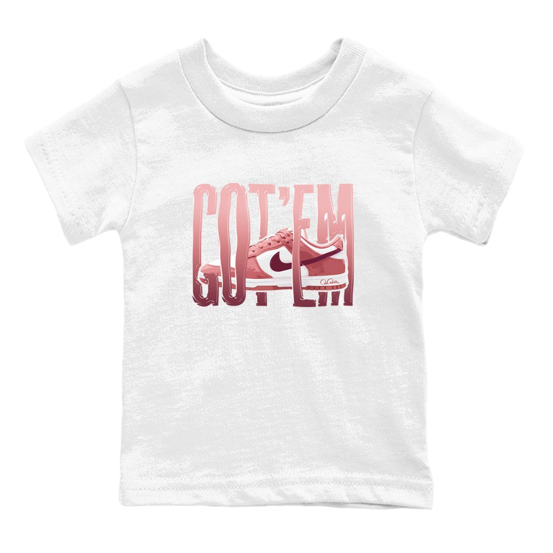 Dunk Valentines Day 2024 shirt to match jordans Wiggling Gotem sneaker tees Dunk Happy Valentines Day 2024 SNRT Sneaker Release Tees Baby Toddler White 2 T-Shirt