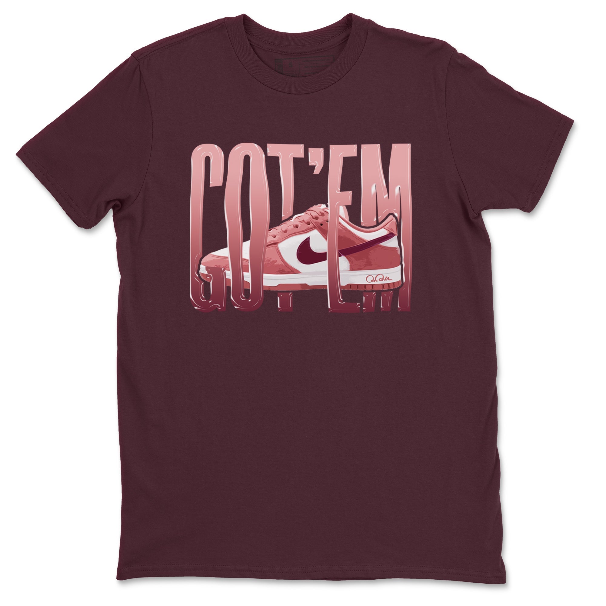 Dunk Valentines Day 2024 shirt to match jordans Wiggling Gotem sneaker tees Dunk Happy Valentines Day 2024 SNRT Sneaker Release Tees Unisex Maroon 2 T-Shirt