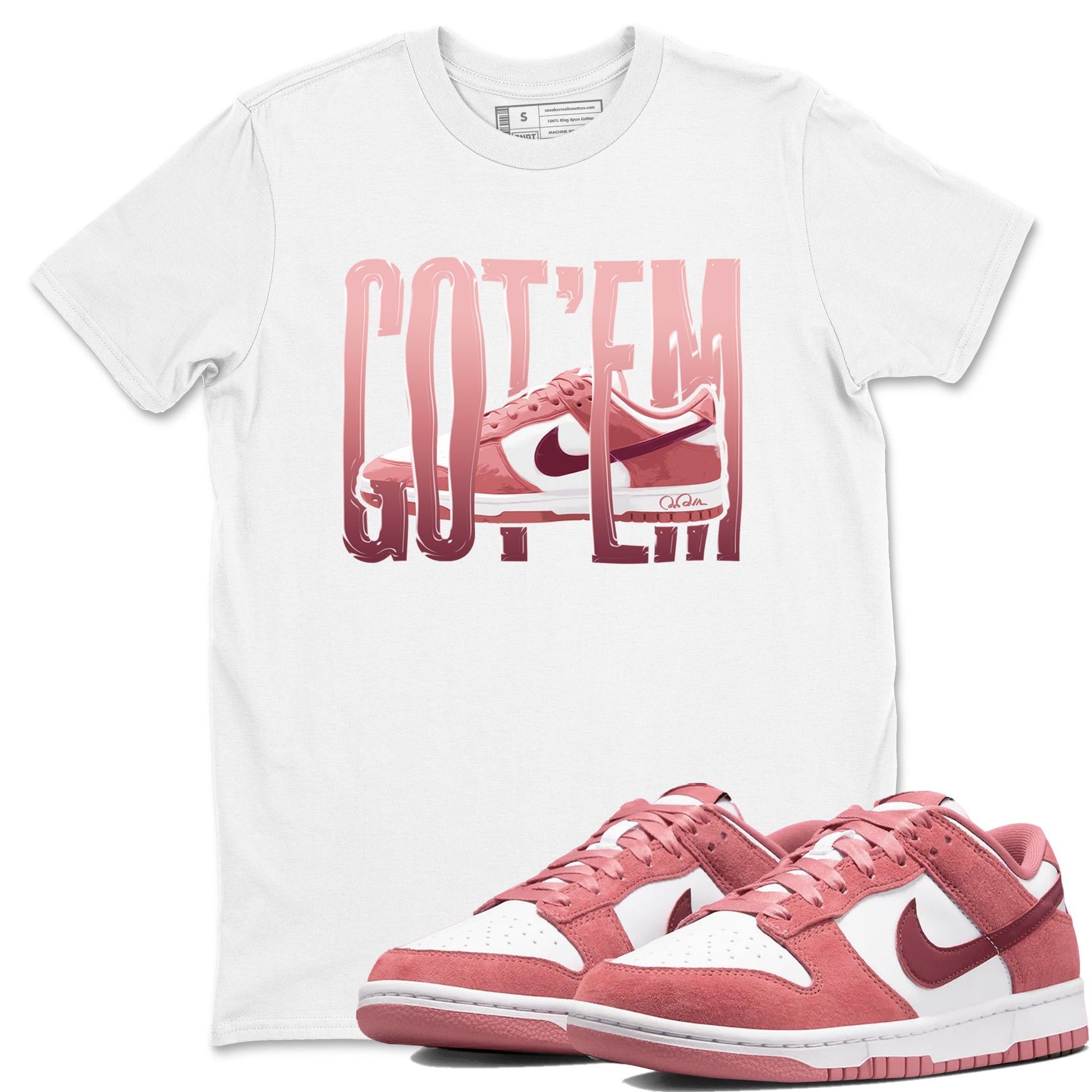 Dunk Valentines Day 2024 shirt to match jordans Wiggling Gotem sneaker tees Dunk Happy Valentines Day 2024 SNRT Sneaker Release Tees Unisex White 1 T-Shirt
