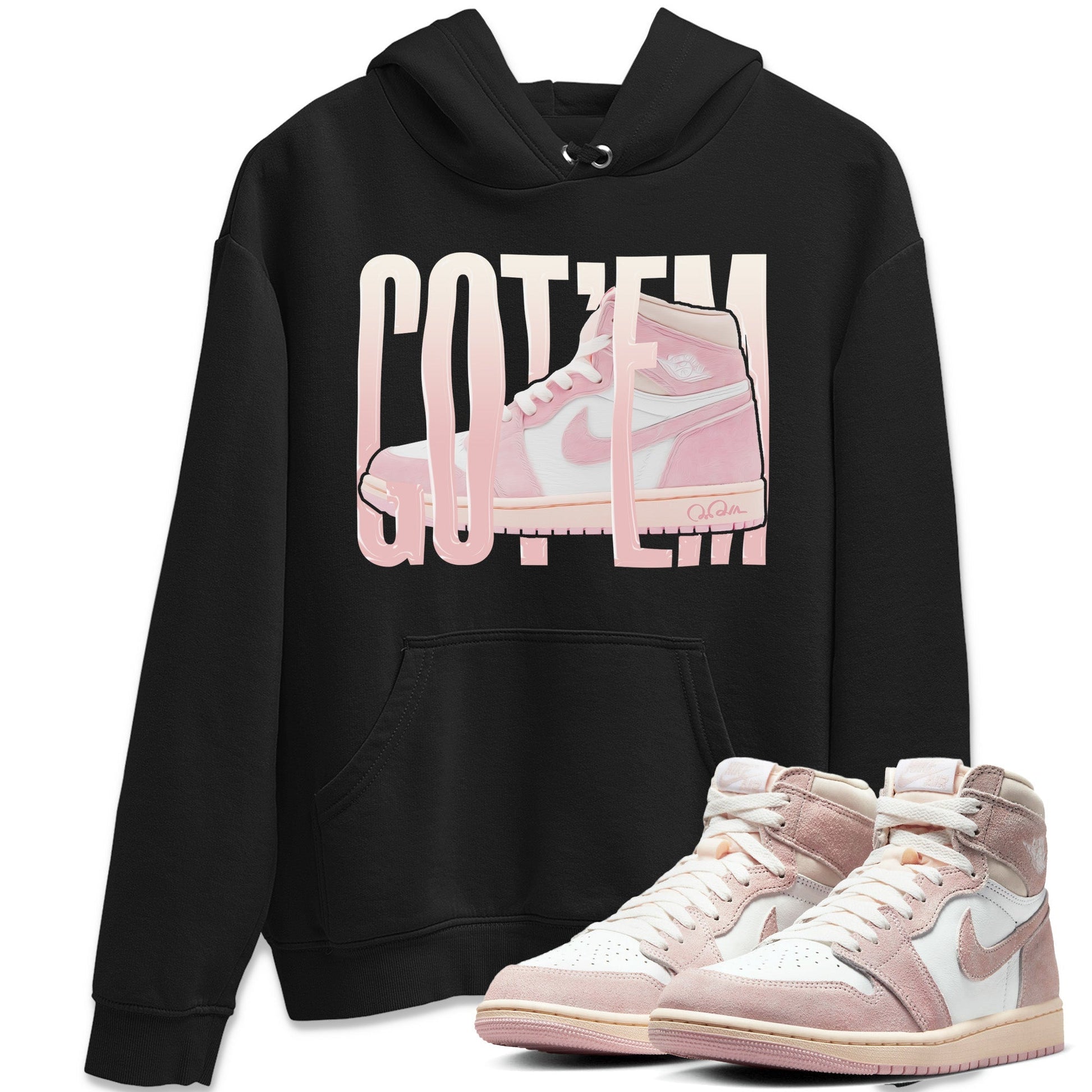 AJ1 Retro High OG Washed Pink Sneaker Match Tees Wiggling Gotem Sneaker Tees AJ1 Retro High OG Washed Pink Sneaker Release Tees Unisex Shirts Black 1