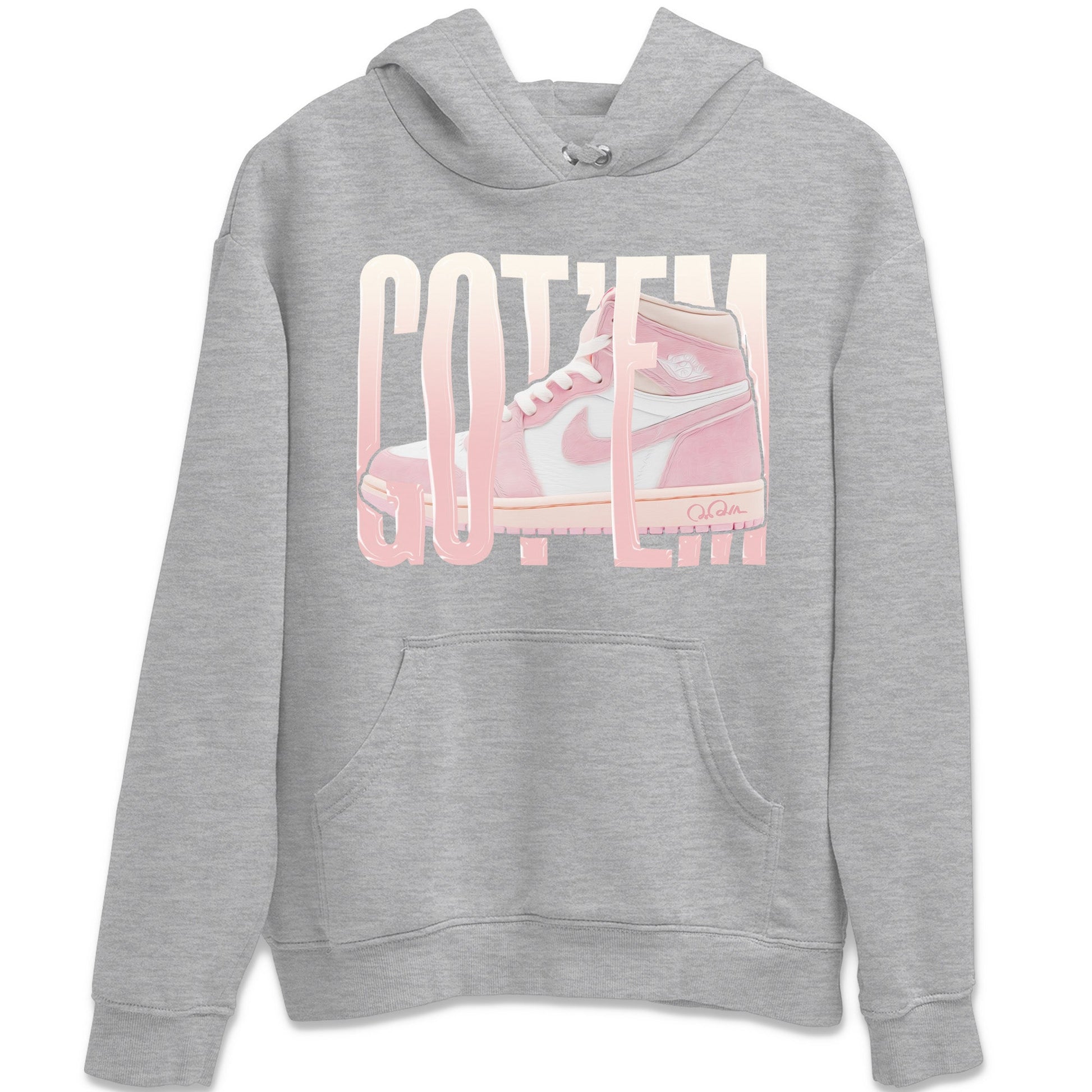AJ1 Retro High OG Washed Pink Sneaker Match Tees Wiggling Gotem Sneaker Tees AJ1 Retro High OG Washed Pink Sneaker Release Tees Unisex Shirts Heather Grey 2