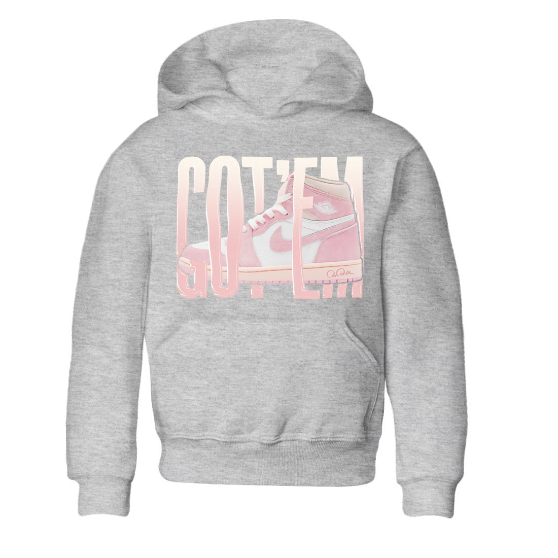 AJ1 Retro High OG Washed Pink Sneaker Match Tees Wiggling Gotem Sneaker Tees AJ1 Retro High OG Washed Pink Sneaker Release Tees Kids Shirts Heather Grey 2