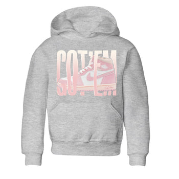 AJ1 Retro High OG Washed Pink Sneaker Match Tees Wiggling Gotem Sneaker Tees AJ1 Retro High OG Washed Pink Sneaker Release Tees Kids Shirts Heather Grey 2